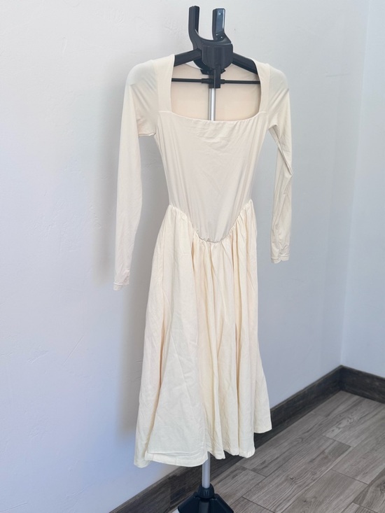 CHYRII Fashion Square Neck Long Sleeve Casual A-Line Midi Dress, Size Small - Picture 2 of 6